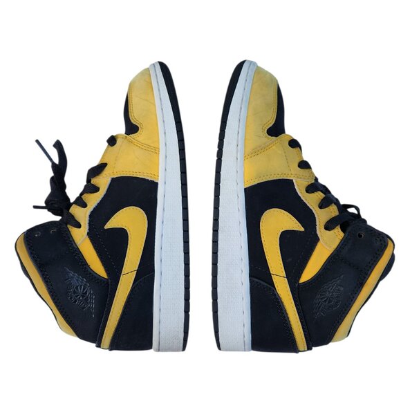 Nike  Air Jordan 1 Retro Mid Reverse New Love GS 554725-071 Black Gold White 4Y - Picture 8 of 9